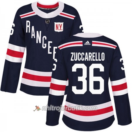 Dame Ishockey New York Rangers Tröja Mats Zuccarello 36 Adidas 2017-2018 Marinblå 2018 Winter Classic Authentic